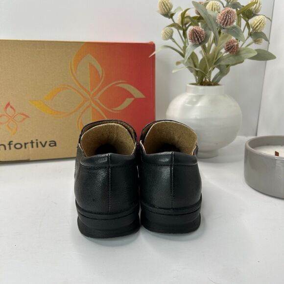Comfortiva Florian Slip On Leather Clog Round Toe Black CT0019001 Women 6.5M NWB - Picture 6 of 11